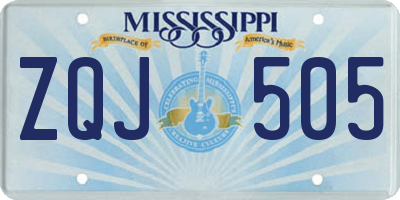 MS license plate ZQJ505