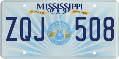 MS license plate ZQJ508
