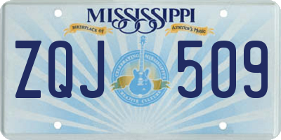 MS license plate ZQJ509