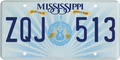MS license plate ZQJ513