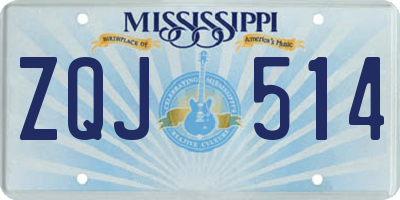 MS license plate ZQJ514