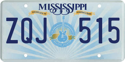 MS license plate ZQJ515