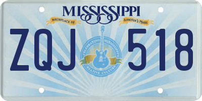 MS license plate ZQJ518