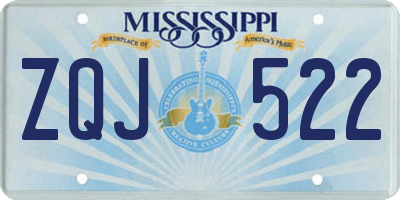 MS license plate ZQJ522