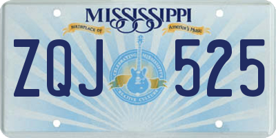 MS license plate ZQJ525