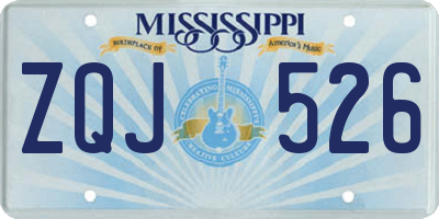 MS license plate ZQJ526