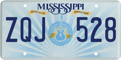 MS license plate ZQJ528