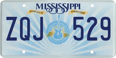 MS license plate ZQJ529