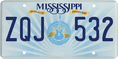 MS license plate ZQJ532