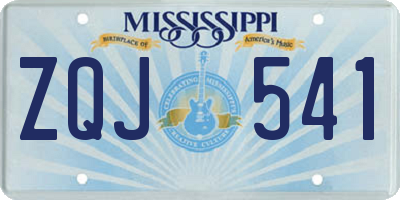 MS license plate ZQJ541