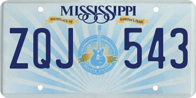MS license plate ZQJ543