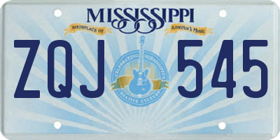 MS license plate ZQJ545