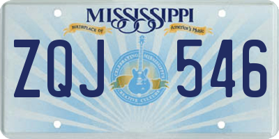 MS license plate ZQJ546