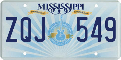 MS license plate ZQJ549