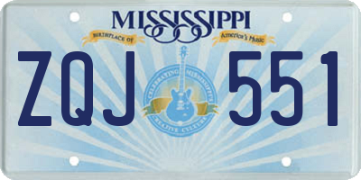MS license plate ZQJ551