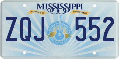 MS license plate ZQJ552