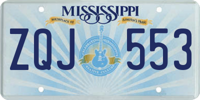 MS license plate ZQJ553