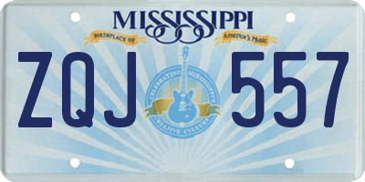 MS license plate ZQJ557
