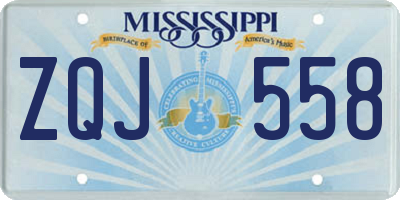MS license plate ZQJ558