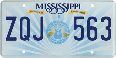 MS license plate ZQJ563