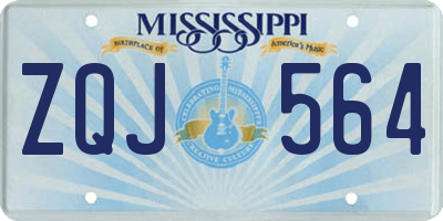 MS license plate ZQJ564