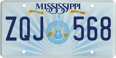 MS license plate ZQJ568