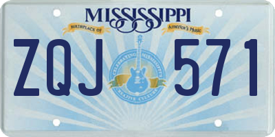 MS license plate ZQJ571