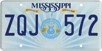 MS license plate ZQJ572