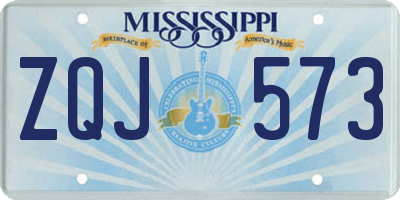 MS license plate ZQJ573