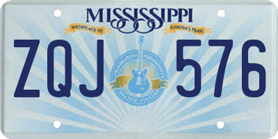 MS license plate ZQJ576