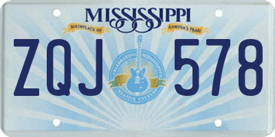 MS license plate ZQJ578