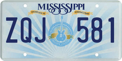 MS license plate ZQJ581