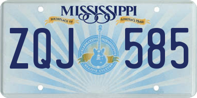 MS license plate ZQJ585