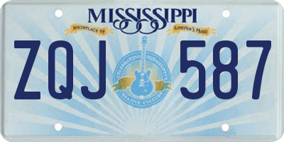 MS license plate ZQJ587