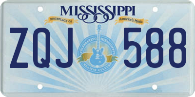 MS license plate ZQJ588