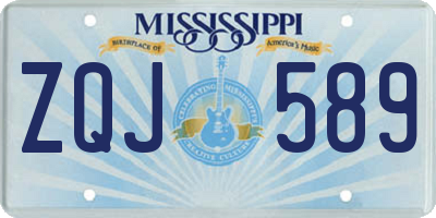 MS license plate ZQJ589