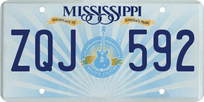 MS license plate ZQJ592