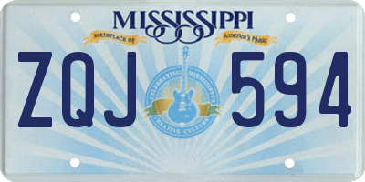 MS license plate ZQJ594