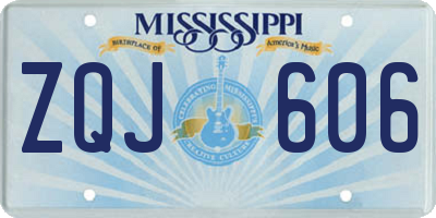 MS license plate ZQJ606