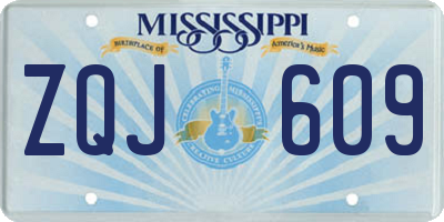 MS license plate ZQJ609