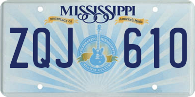 MS license plate ZQJ610