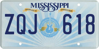 MS license plate ZQJ618
