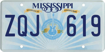 MS license plate ZQJ619