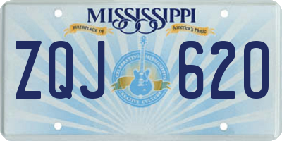 MS license plate ZQJ620