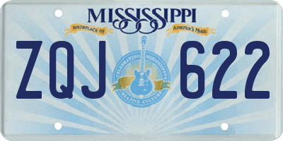 MS license plate ZQJ622