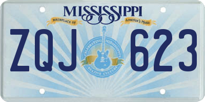 MS license plate ZQJ623