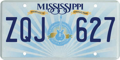 MS license plate ZQJ627