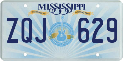 MS license plate ZQJ629