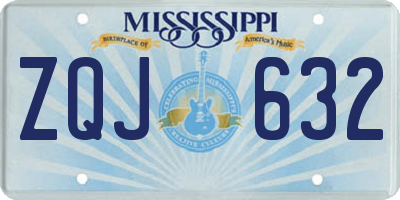 MS license plate ZQJ632