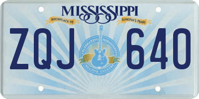 MS license plate ZQJ640